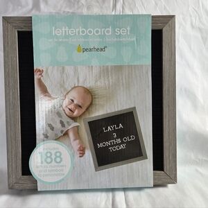 Pearhead 10" x 10" Letterboard, Rustic Nursery, Message Board, Baby Announcement